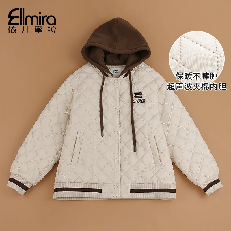 8832外套加棉加厚连帽冬季棉袄棉服2024新款洋气时尚潮