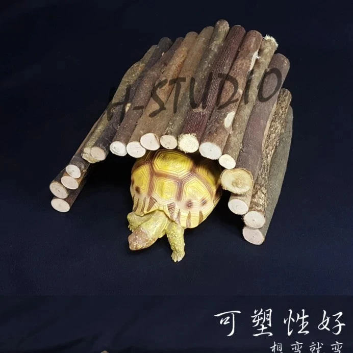 宠物洞龟缸造景晒台爬宠陆龟躲避屋超大龟窝瓦片晒背台龟洞穴