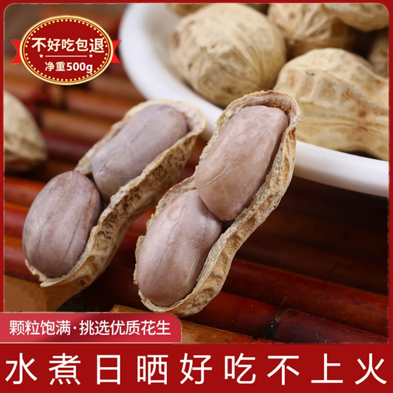 500g新龙岩农家水煮花生白晒咸干盐水煮咸干味袋装带壳解馋小零食