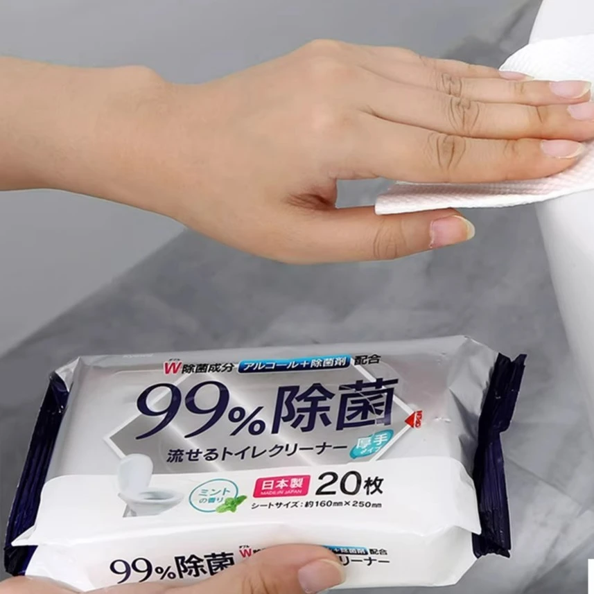 Kyowa日本进口除菌马桶湿巾加厚坐便器便捷洁厕一次性清洁巾20枚