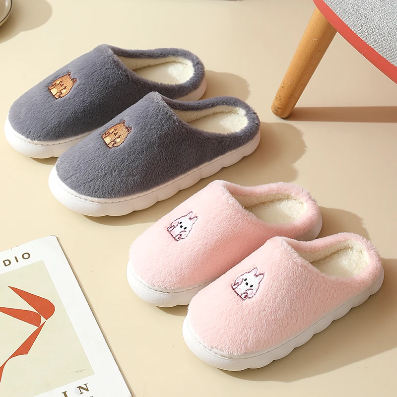 棉拖鞋防滑保暖地板室内棉拖居家秋冬厚底冬天加绒毛拖加厚棉拖鞋