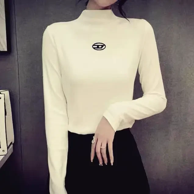 秋冬百搭气质半高领修身显瘦打底衫3302