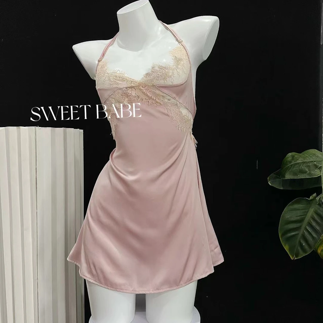 【牛奶肌肤】显瘦轻奢气质蕾丝时尚美背春夏纯欲宫廷露背显瘦