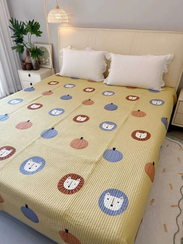 高品质水洗棉床盖200*220单条