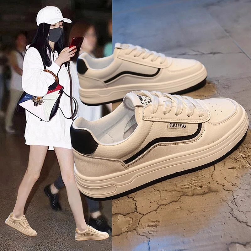 网红小白鞋女2024夏季新款女鞋百搭鞋子爆款女款厚底透气休闲板鞋