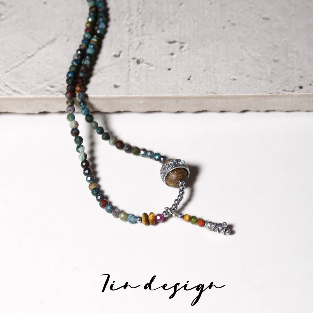 坠链均925银 7in复古店【观南】原创复古手作民族风项链（38+5cm）