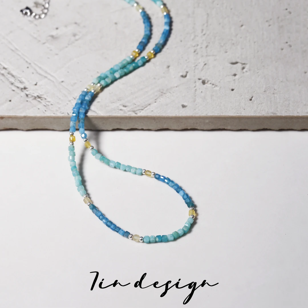 链子925银 7in复古店【醉清风】原创夏日蓝色简约叠搭设计感项链