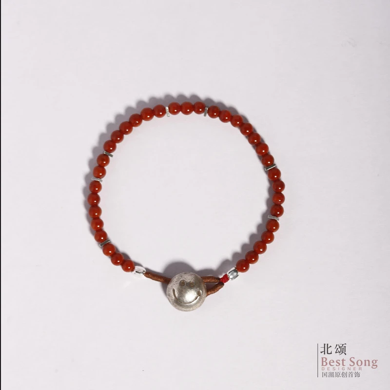 925银手链 北颂【绯月】小众设计红色百搭国潮复古手链