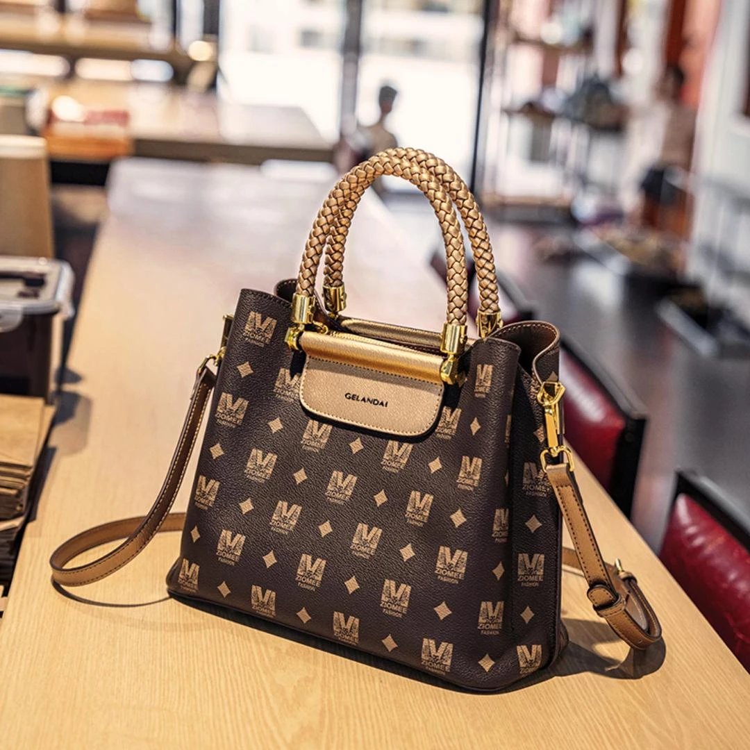 包包女2025新款气质印花妈妈包大容量时尚百搭手提单肩斜挎包