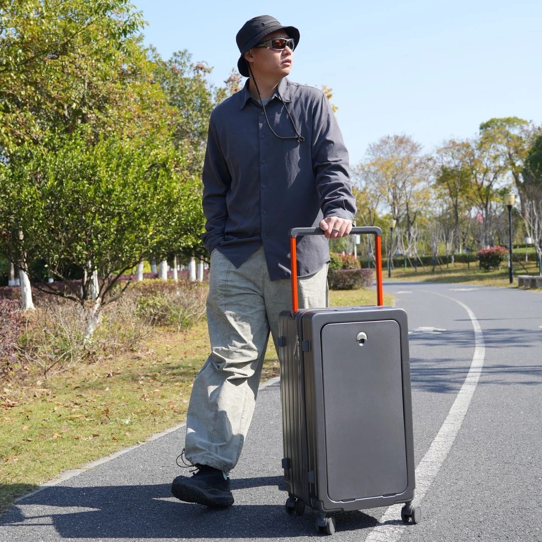 前开口宽拉杆行李箱结实耐用高品质拉杆箱旅行登机箱密码箱大容量