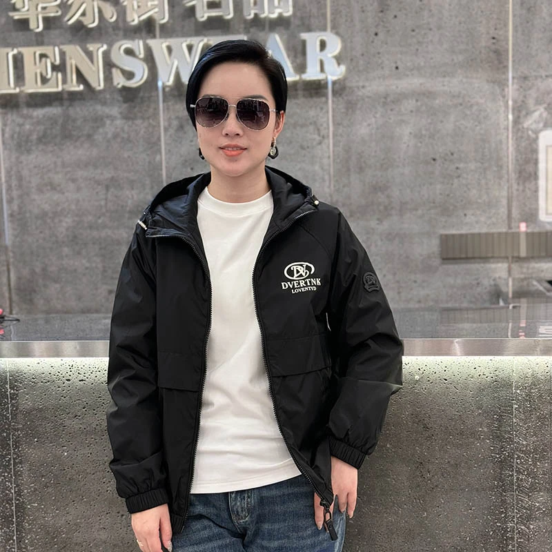 【华尔街名品】2024早秋百搭连帽欧货时尚帅气个性立领夹克薄款外套