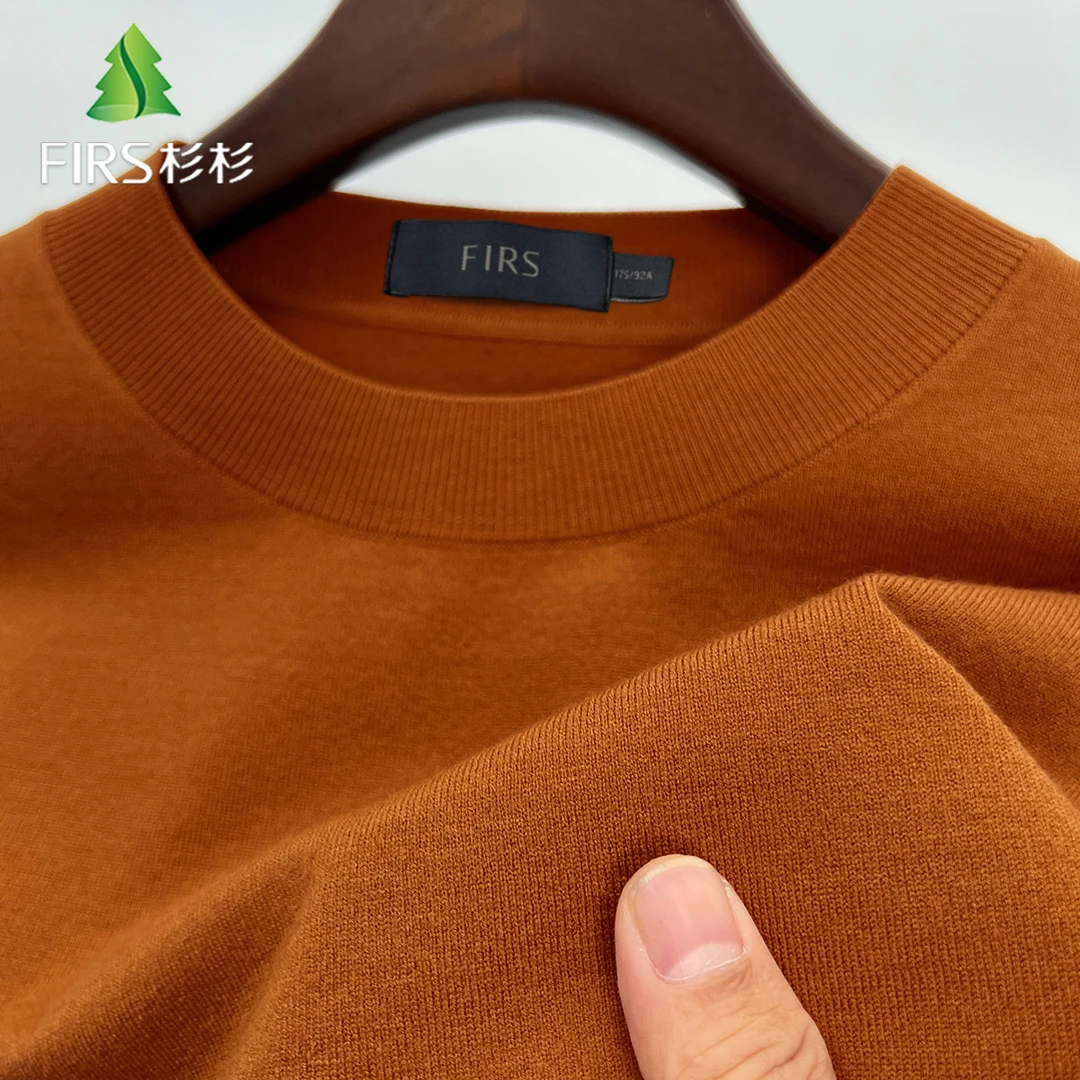 FIRS/杉杉【男士含羊毛】秋季男士商务休闲保暖圆领纯色针织衫毛衣Y