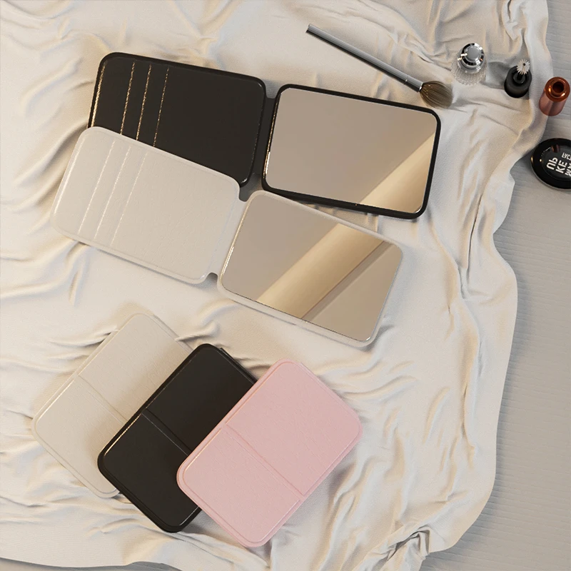 化妆镜小巧便携随身折叠镜子款式小巧女学生宿舍方形手持桌面镜子