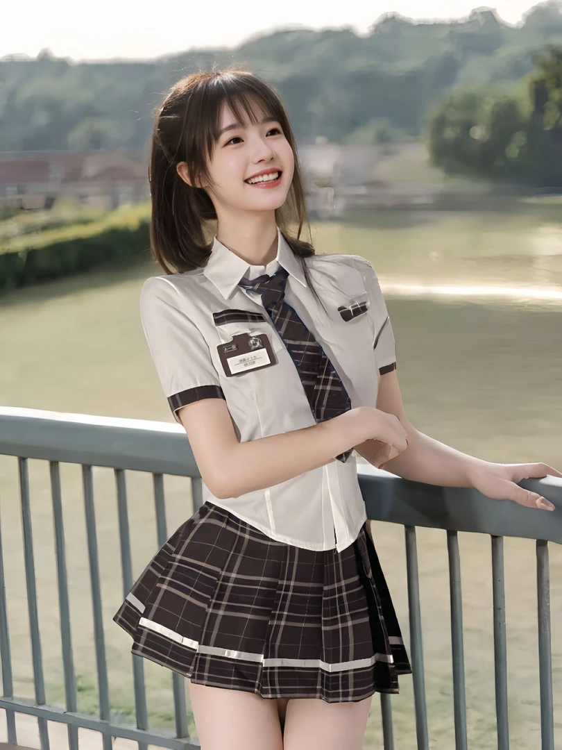 cos清纯校园JK二次元性感衬衫制服胸牌学院风纯欲高腰短裙套装女