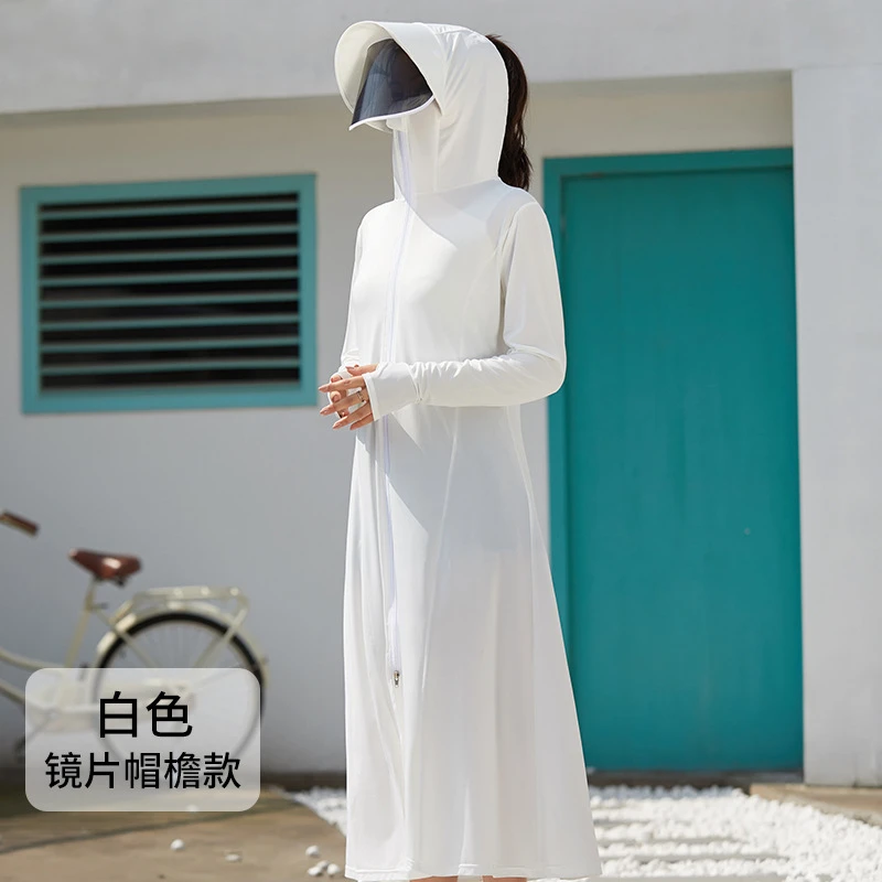 夏季冰丝透气长款防晒衣2025新款防紫外线女生修身全身过膝防晒服