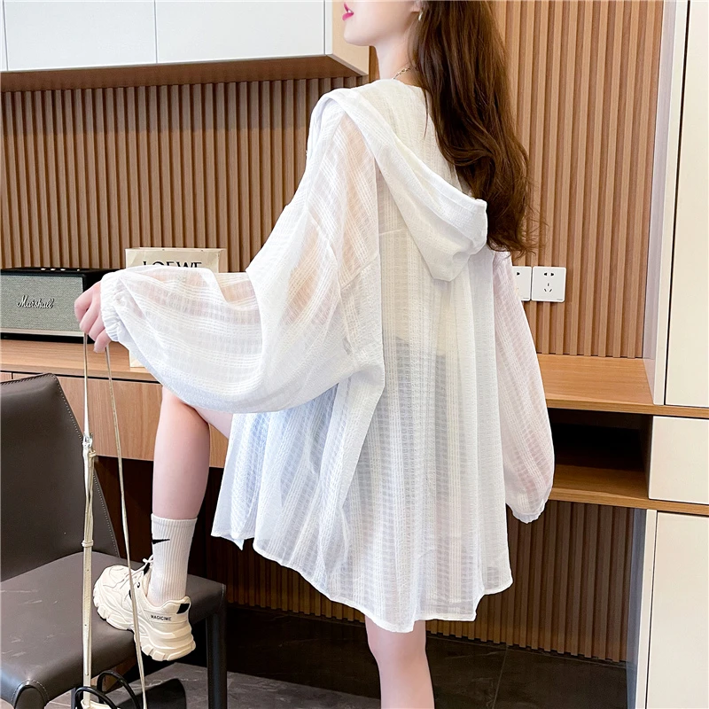 防晒连帽外套女夏季2023新款韩版宽松薄款透气长袖开衫防晒衣外穿