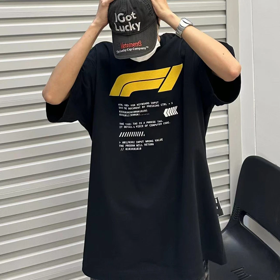 SUCHEN 情侣夏季半袖宽松美式潮流印花短袖圆领insT恤 1-24010