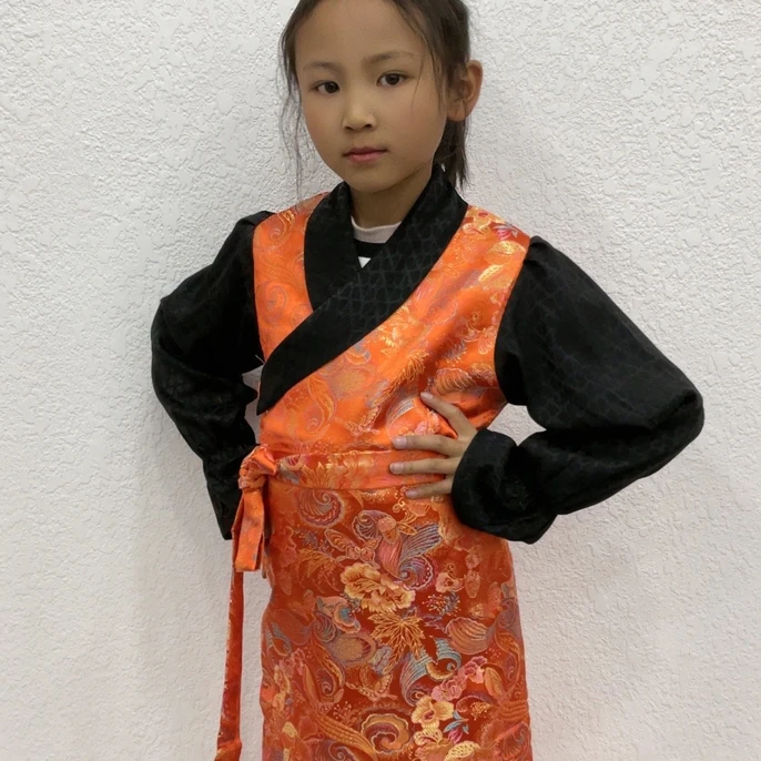 民族童装女童夏季新款西藏服加披肩