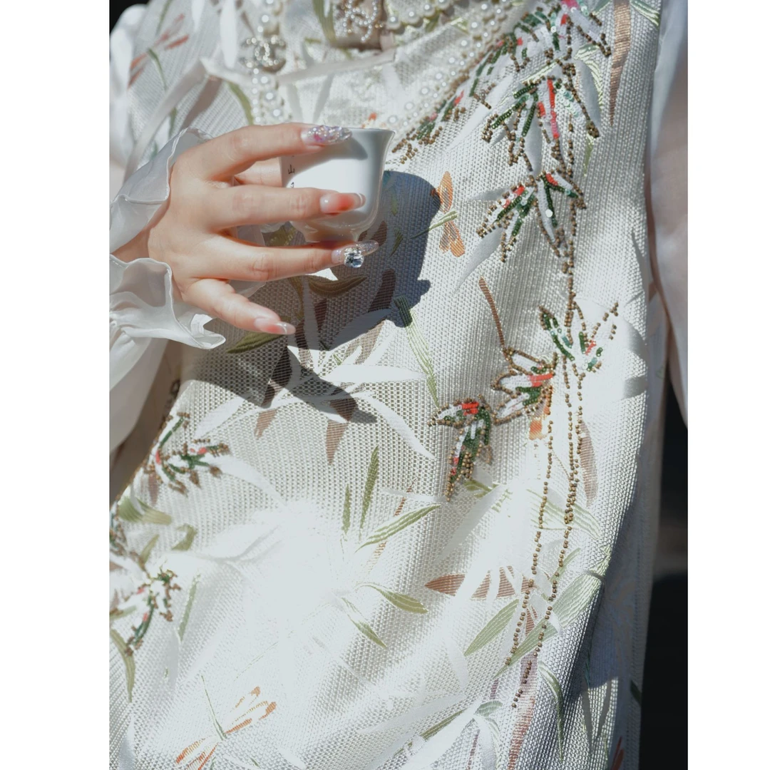 爱妃原创【竹蜓韵】新中式高级国风秋冬中国风复古传统马甲86246