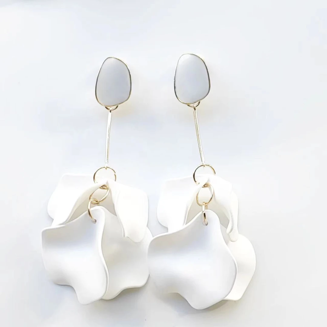 合金布艺耳饰 【饰品】轻奢小众设计感个性耳环