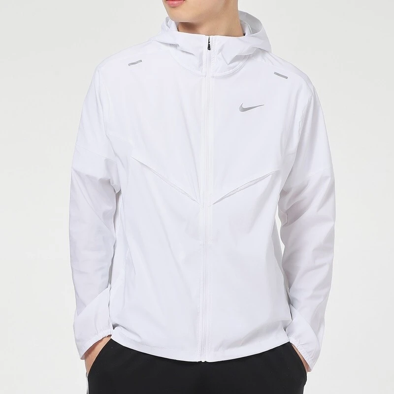 Nike耐克春夏时尚连帽白色运动休闲夹克轻薄外套 CZ9071-100