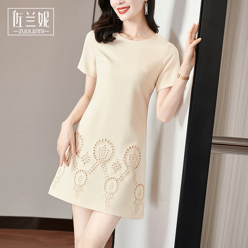 小个子品牌宽松休闲连衣裙女夏高级感气质轻奢洋气修身高腰裙子