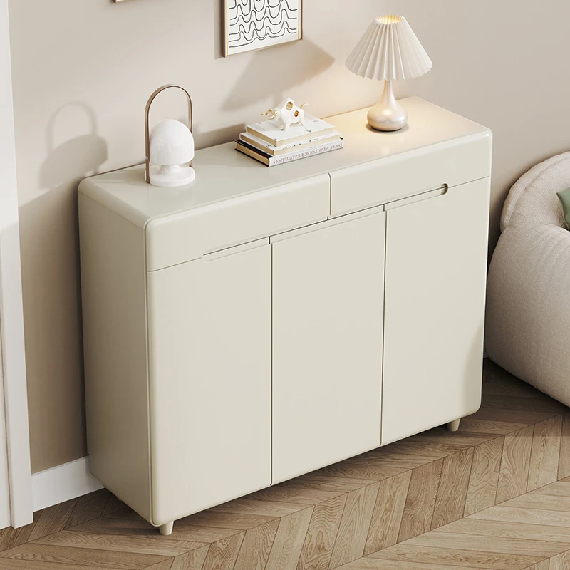 法式奶油风入户客厅鞋柜家用进门口大容量玄关收纳柜现代简约隔断