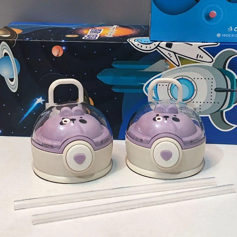 儿童壶保温水杯通用杯盖 宇航员保温杯原厂配件吸管盖杯盖子防摔