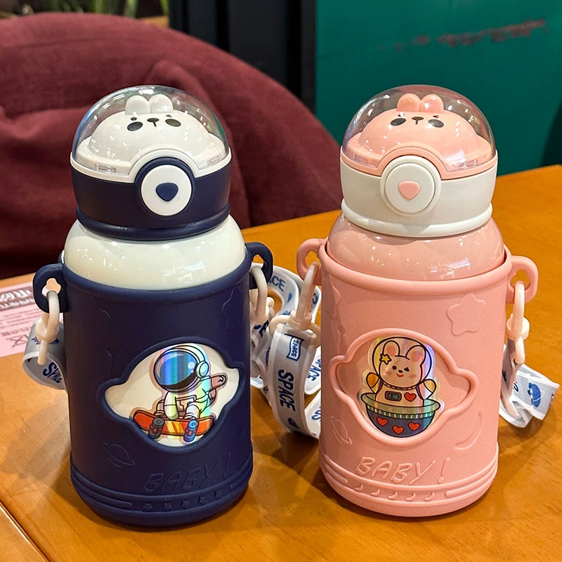 儿童保温杯幼儿园小学生便携防摔防漏水杯男女宝宝两用不锈钢水壶
