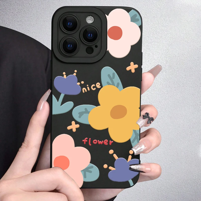 油画花朵15适用iphone14promax苹果11手机壳12女xr保护可爱X代发
