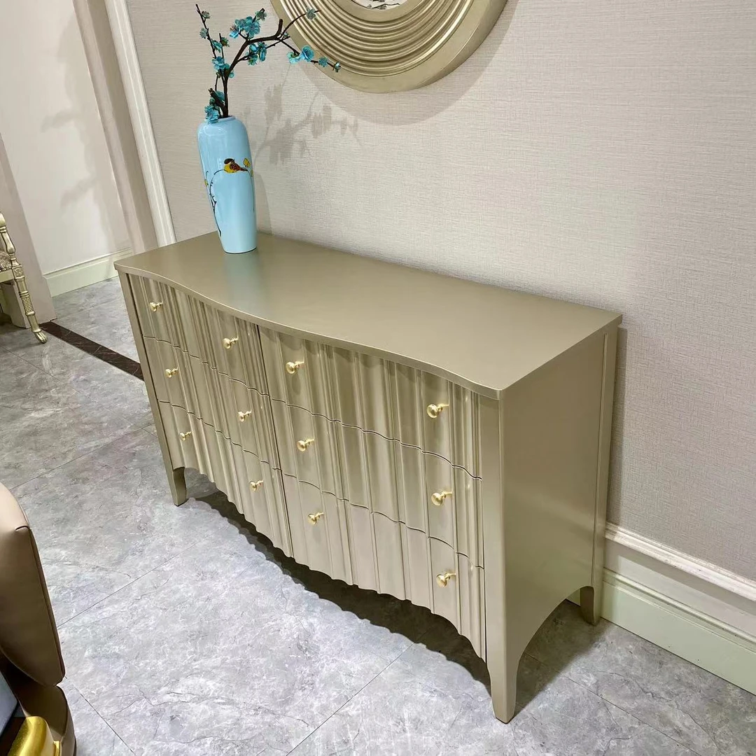 美式轻奢实木香奈儿六斗柜复古玄关六斗柜轻奢储物柜床尾柜餐边柜