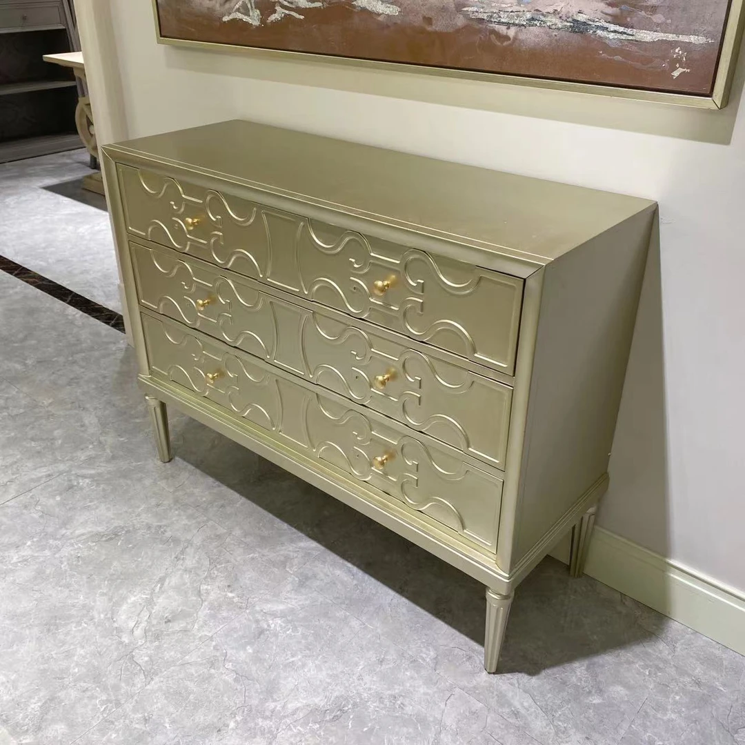 ART美式轻奢实木三斗柜储物柜收纳柜卧室客厅简约多功能柜边柜