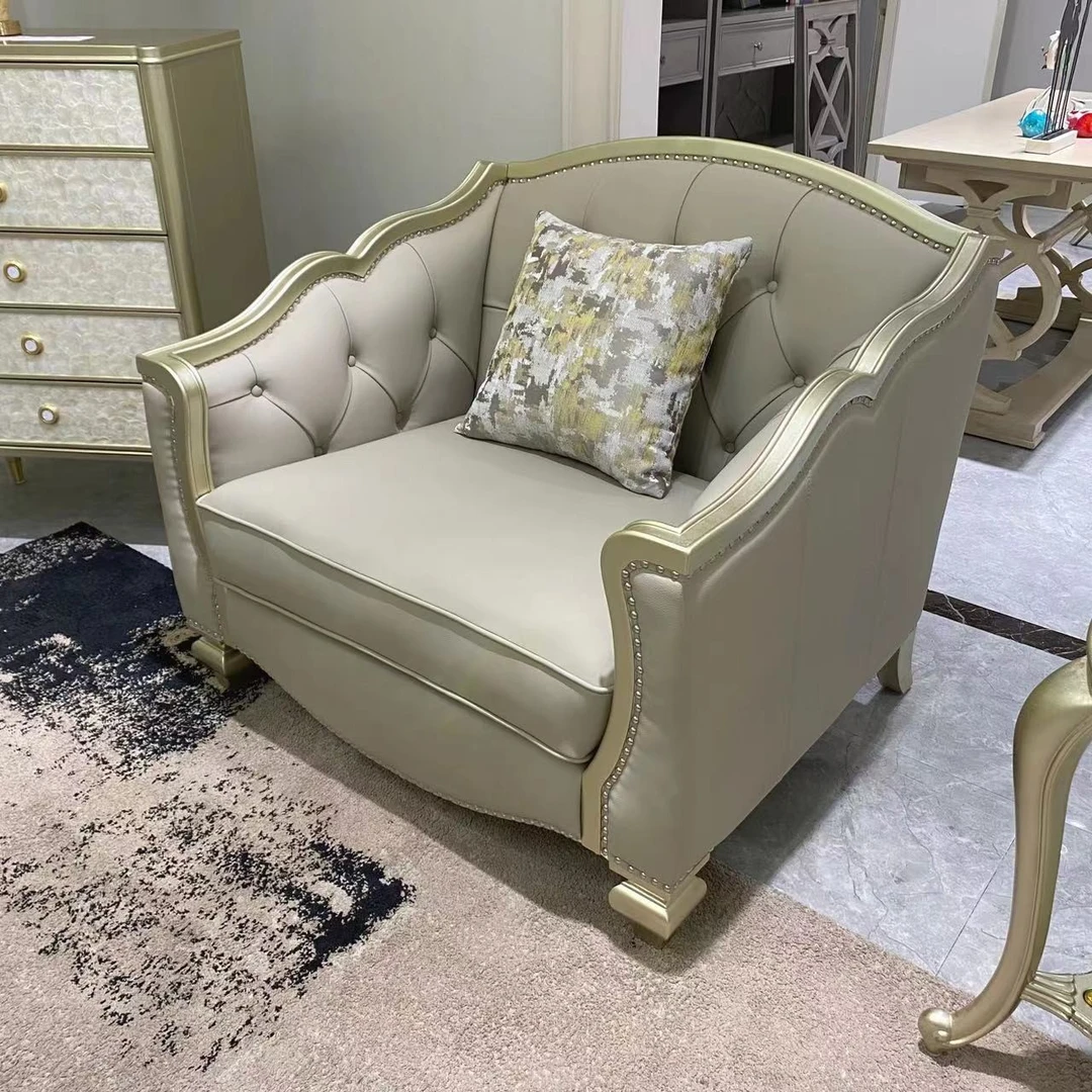 美式轻奢沙发家用客厅软包沙发头层圣保罗沙发