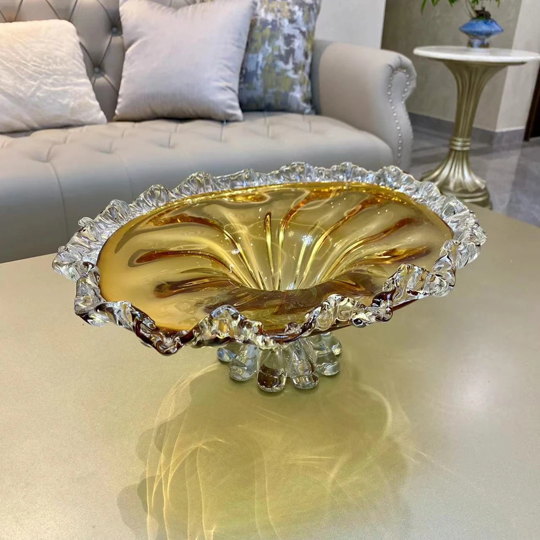 果盘家用简约时尚果盘琉璃果盘轻奢网红高档创意盘子水果盘