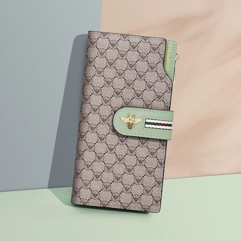 英皇保罗女士时尚长款钱包手机包手拿包印花款多功能钱夹卡包女包