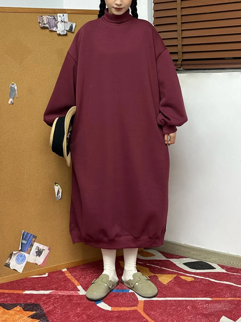 叨叨推荐款#VO#6158#高领卫衣连衣裙（冬季新款）FL