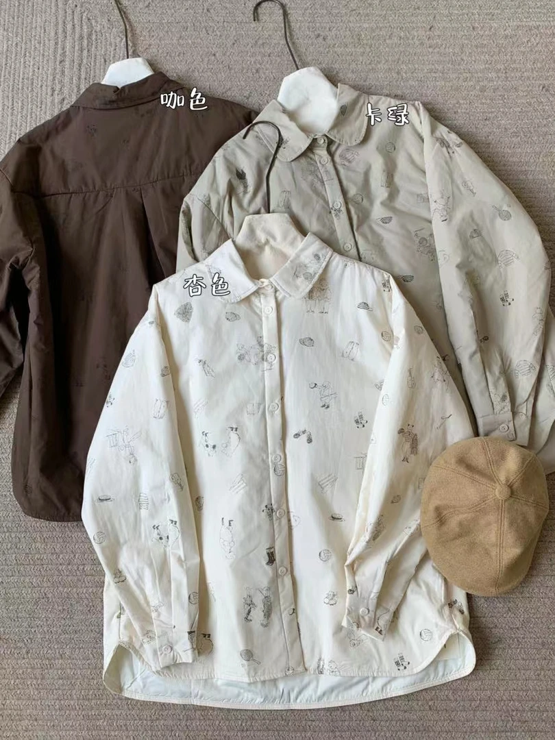 叨叨推荐款 JBJC#824524#印花加厚衬衫 （冬季新款）XX