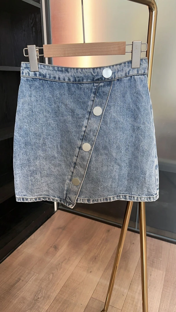 显瘦半身裙牛仔短裙高腰时尚百搭夏季韩版显瘦半身裙牛仔短裙高腰