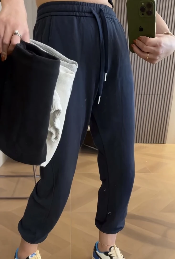 萱贝纯2025早秋新款运动休闲裤女宽松显瘦卫裤九分时尚弹力束脚裤