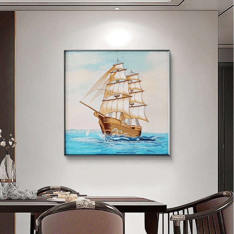 【刺绣】客厅装饰画刺绣实物画沙发背景墙挂画100*100