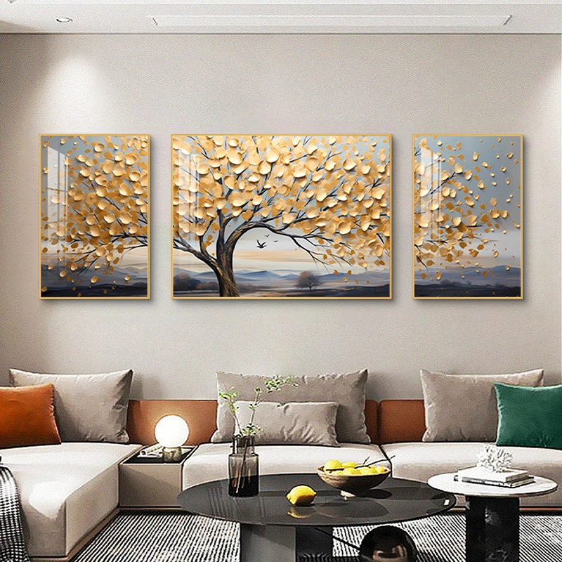 【水晶画面】金枝玉叶客厅装饰画现代简约沙发背景墙上装饰画挂画