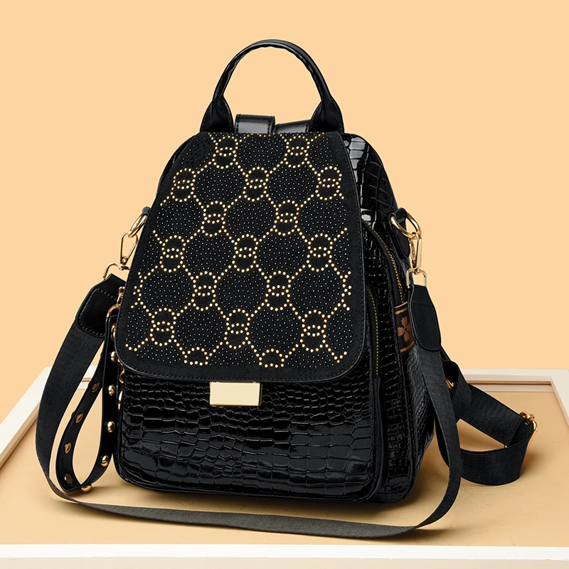 【长25宽11高28】新款高级感女士潮流休闲百搭双肩包825