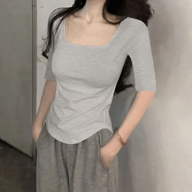夏季修身短款t恤