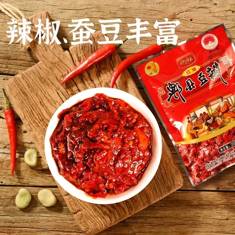 郫县发货红油豆瓣酱火锅底料回锅肉炒菜浓郁袋装豆瓣酱特产200g