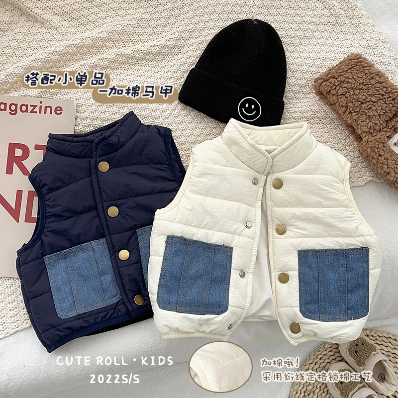 【口袋马甲】T22D78韩版男女童冬款加厚马甲婴幼儿洋气外穿保暖背心