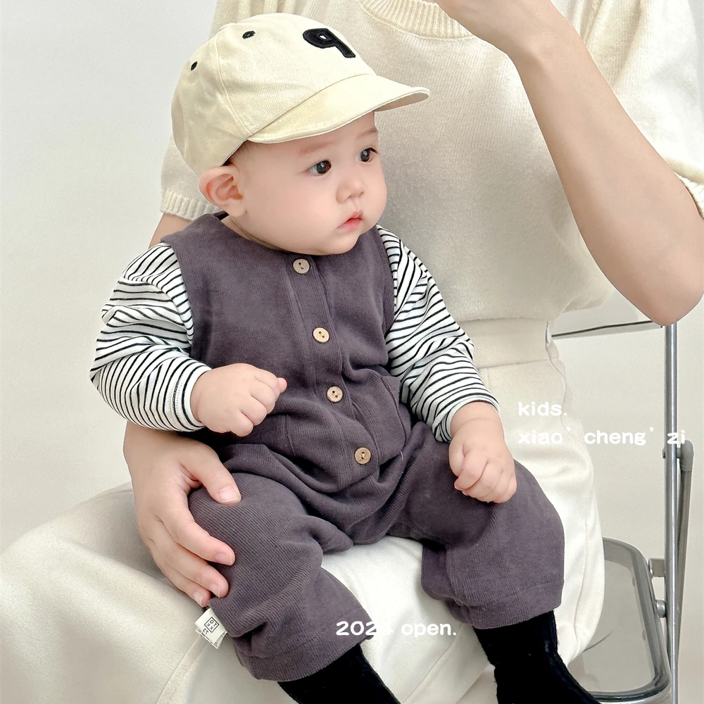 【软糯咖啡】TQ2197新款2025年春秋爬服连身衣男宝女宝哈衣爬服宝宝