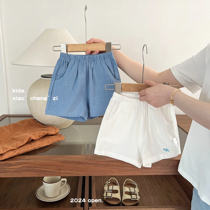 T24X152男女童洋气百搭休闲裤宝宝夏季外穿运动中裤薄款宽松裤子