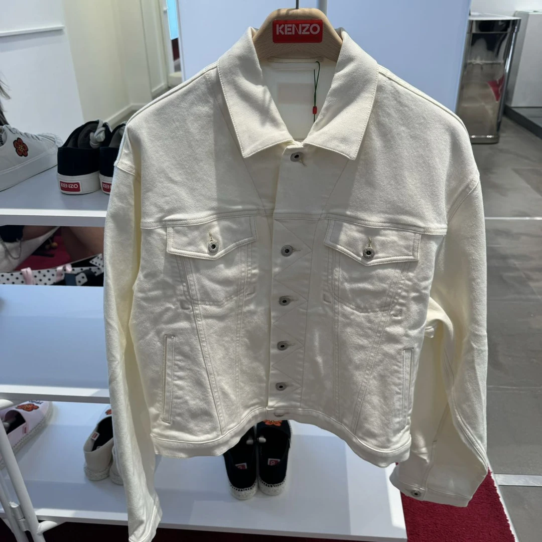 KENZO/肯佐男士休闲百搭牛仔外套白色
