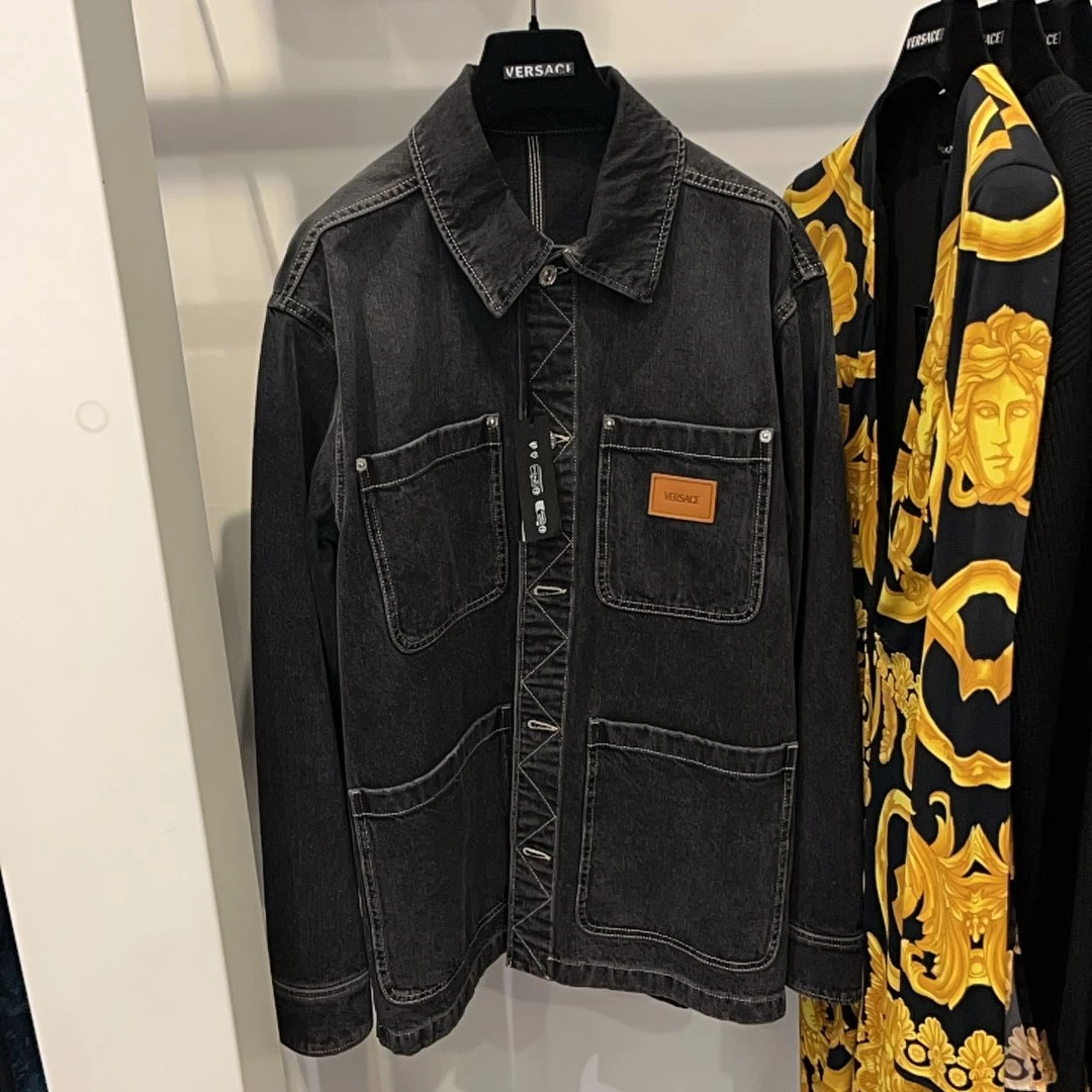 全新未使用 VERSACE/范思哲 男士多口袋牛仔外套