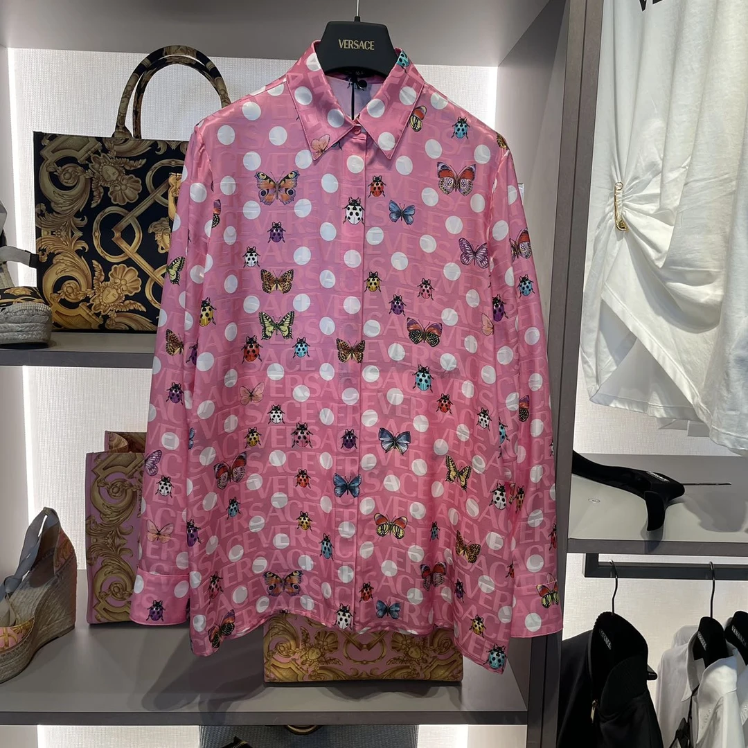 Versace/范思哲女士时尚老花昆虫印花衬衫